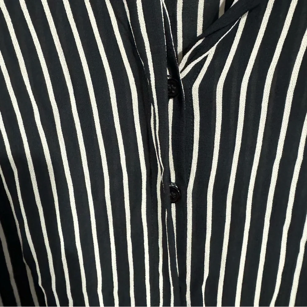 Reformation Arlington blouse black striped small